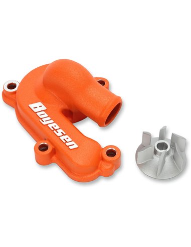 Kit de hélice e tampa da bomba de água Boyesen Aluminum Orange Supercooler WPK44AO