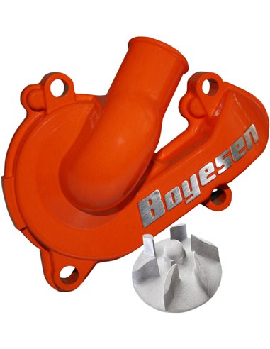 Boyesen Blue Supercooler Kit d'hélice et de capuchon de pompe à eau ALUMINUM ORANGE WPK-44O