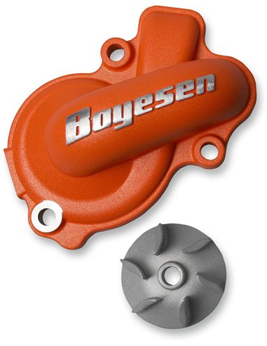 Boyesen Blue Supercooler Kit d'hélice et de capuchon de pompe à eau ALUMINUM ORANGE WPK-45O