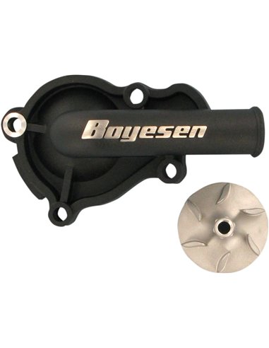 Kit de hélice e tampa da bomba de água Boyesen Aluminum Black Supercooler WPK-06B