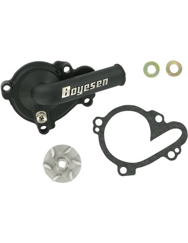 Kit de hélice e tampa da bomba de água Boyesen Aluminum Black Supercooler WPK37B