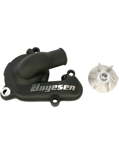 Kit de hélice e tampa da bomba de água Boyesen Aluminum Black Supercooler WPK-44B