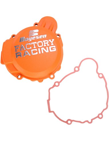 IGNITION COVER FACTORY RACING ALUMINUM REPLACEMENT POWDER-COATED ORANGE BOYESEN SC-41AO