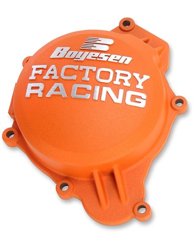 IGNITION COVER FACTORY RACING ALUMINUM REPLACEMENT POWDER-COATED ORANGE BOYESEN SC41CO