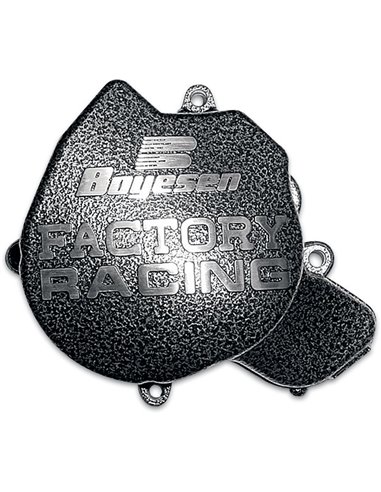 IGNITION COVER FACTORY RACING ALUMINUM REPLACEMENT SILVER | BLACK BOYESEN SC-44