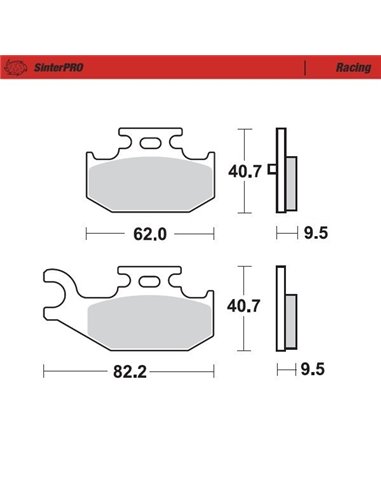 Pastillas de freno Sinterizada Moto Master Traseras Yamaha YFM 700 Raptor 2006-12