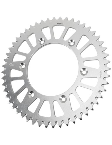 Corona de transmisión JT SPROCKETS JTA897.51 51 dientes 520 PITCH NATURAL 7075-T6 aleación de aluminio JTA897.51