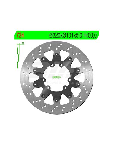 Brake disc NG 724 Ø320 x Ø101 x 5