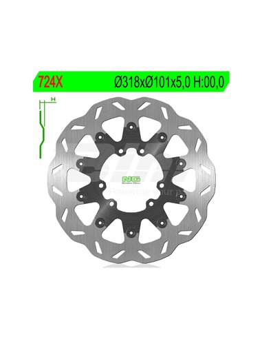 Disc de fre NG ondulat 724X Ø320 x Ø101 x 5