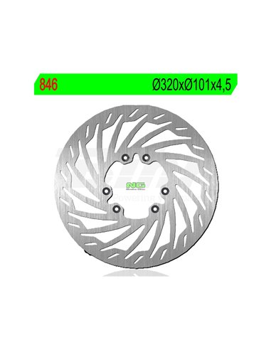 Brake disc NG 846 Ø319.5 x Ø101 x 4.5