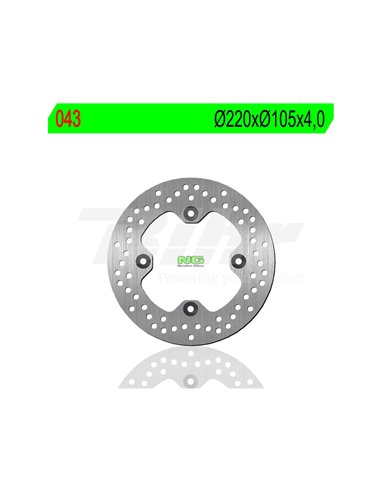 Disco de freio NG 043 Ø220 x Ø105 x 4 Posição: Traseira