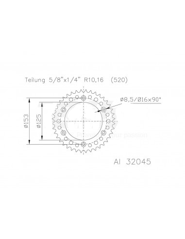 Corona ESJOT Alumini negre 51-32045-51BP dents