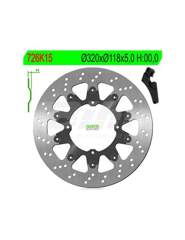 Brake disc NG 726K15 Ø320 x Ø118 x 5