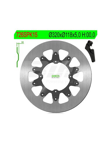 Brake disc NG 726SPK15 Ø320 x Ø118 x 5