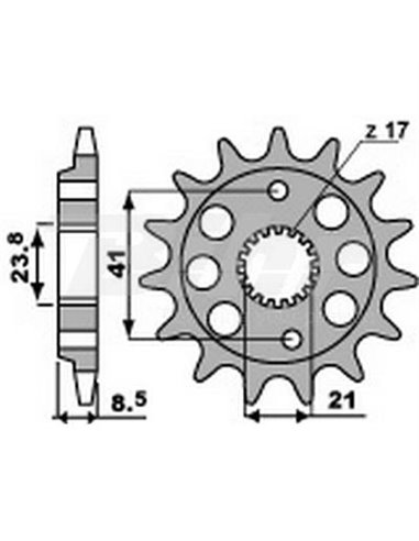 Passo da corrente PBR roda dentada 15 dentes 520 Honda XR400R