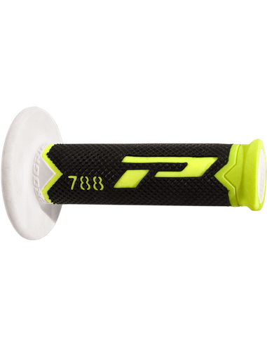 Punhos Offroad de densidade tripla 788 Closed End Fluo Amarelo / Preto / Branco PRO GRIP PA078800GFNW