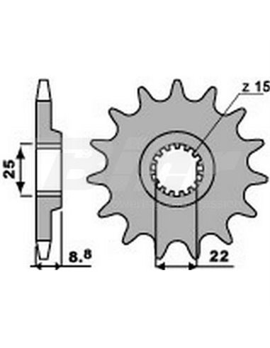 Piñón PBR acero 12 dientes para cadena paso 520 KTM Freeride 350