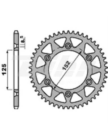 Corona PBR 49 dents Aluminum Standard pas 520 tipus 4649 Beta RR250