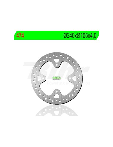 Brake disc NG 474 Ø240 x Ø105 x 4 Position: Rear