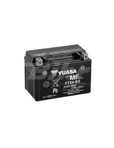 Yuasa YTX9-BS Combipack Battery (with electrolyte)