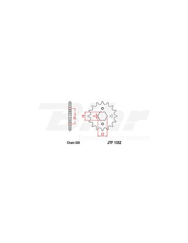 JT 1352 steel front drive sprocket with 12 teeth