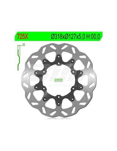 Disc de fre NG ondulat 725X Ø320 x Ø127 x 5