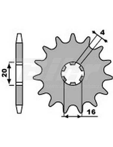 Sprocket PBR 13 teeth for chain pitch 420 Kawasaki KX60 / 65