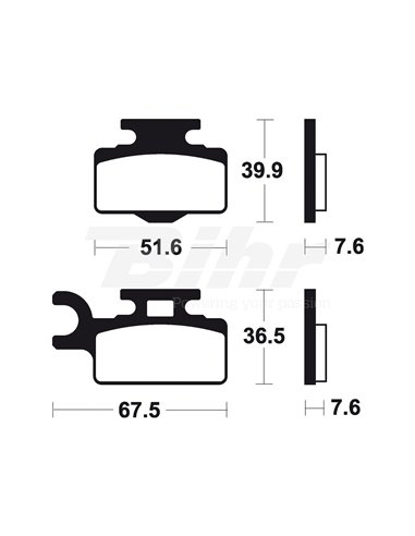 Position des plaquettes de frein frittées Tecnium MO252: avant