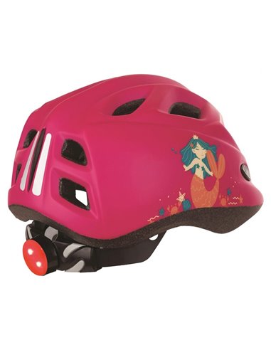 Casco infantil POLISPORT Mermaid con luz Led talla XS 45/52 cm