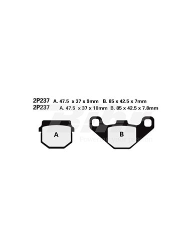 Set of brake pads NISSIN 2P237GS Tra. PEGASO 600 91 Position: Forward