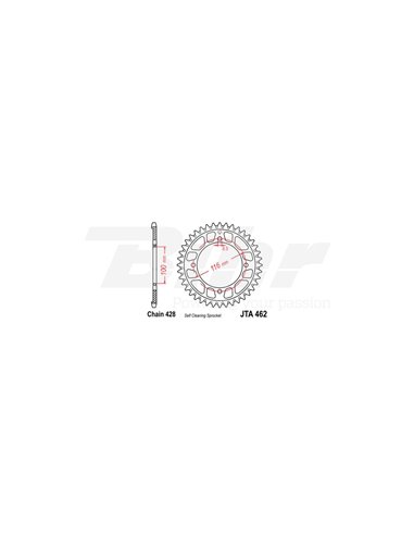 Couronne en aluminium JT 462 avec 51 dents