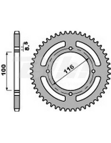 PBR steel crown 49 teeth pitch 420 Kawasaki KX80 small wheel