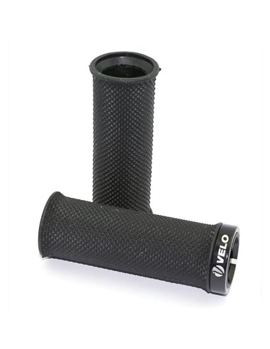 Par puños bici VELO MTB para Grip Shift. Textura diamante. Negros