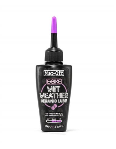 Lubricante cerámico de cadena eBike para clima húmedo MUC-OFF Wet Weather Ceramic Lube, 50 ml