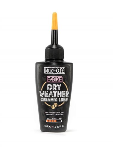 Lubricante cerámico de cadena eBike para clima seco MUC-OFF Dry Weather Ceramic Lube, 50 ml