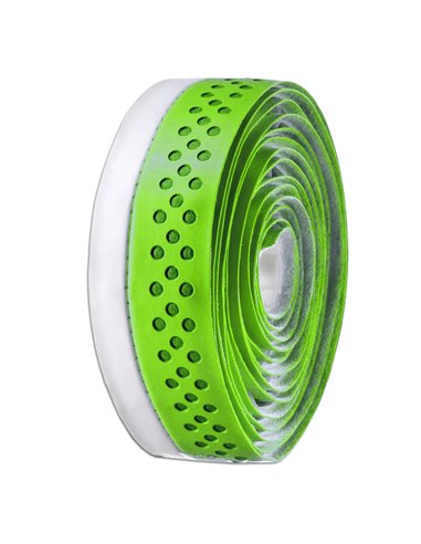 Cinta para manillar de carretera VELO Cuero sintético (PU) perforada verde/blanco