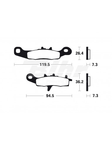 Position des plaquettes de frein frittées Tecnium MO226: avant