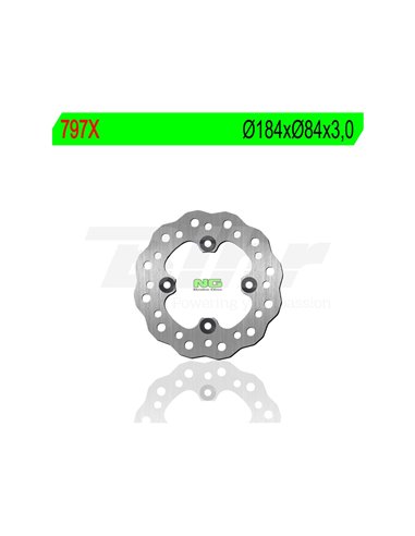 Disco de freno NG ondulado 797X Ø184 x Ø84 x 4. Posición: Trasera.