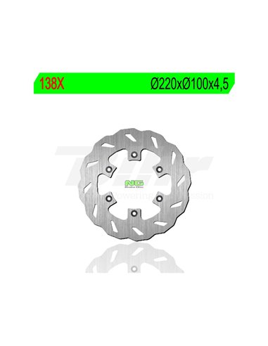 Disco de freio de onda NG 138X Ø220 x Ø100 x 4.5 Posição: Traseira