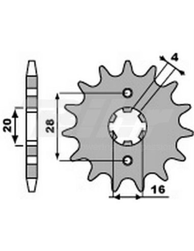 Pignon PBR 12 dents pour chaîne 520 pas Suzuki TSR125R