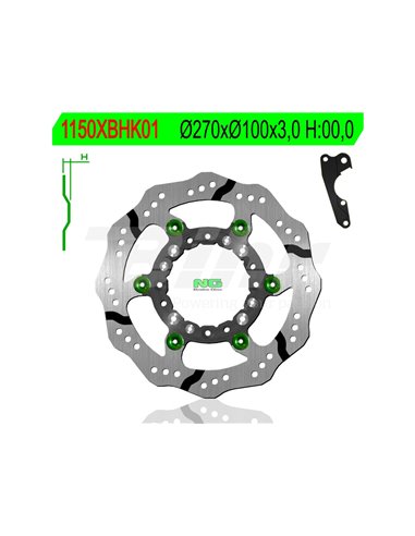 Brake disc NG 1150XBHK01 269.5 x 100 x 3.0