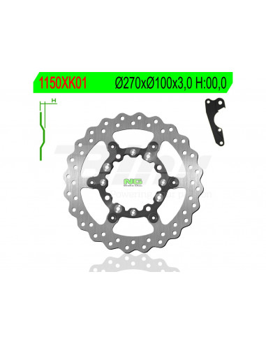 Brake disc NG 1150XK1 Ø270 x Ø100 x 3