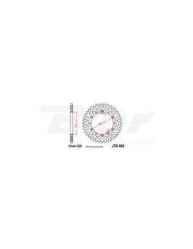 JT 460 aluminum Rear sprocket with 46 teeth