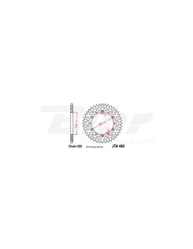 Corona JT 460 de aluminio con 47 dientes