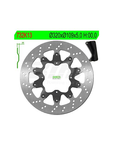 Brake disc NG 732K13 Ø320 x Ø109 x 5