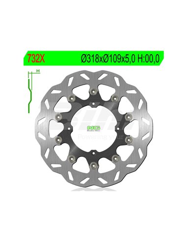 Oversized 732X Ø320 x Ø109 x 5 wavy NG brake disc