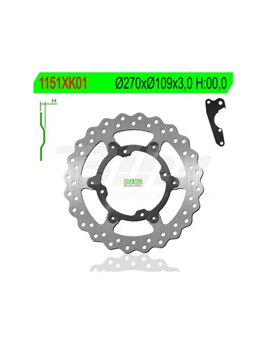 Brake disc NG 1151XK1 Ø270 x Ø109 x 3