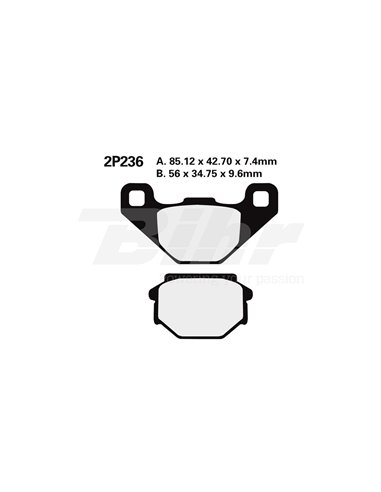 Brake pads set NISSIN 2P236GS Front. GPZ500 89-92 Position: Rear