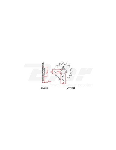 JT 289 steel front drive sprocket with 15 teeth