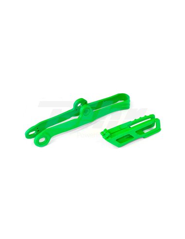 Chain guide + skate UFO-Plast Kawasaki green KA04710-026